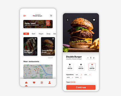 Food delivery mobile design 3d animation branding design graphic design illustration logo motion graphics ui vector