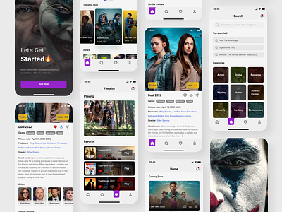 Movie App app concept design favorite figma home movie movie app search ui ux