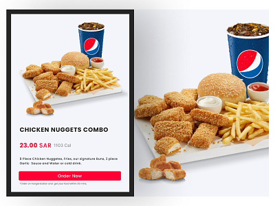 Item Design app design brochure chicken nuggets clean creative creative design figma food menu item design landing page mobile app order now poster design product design token design web app web design