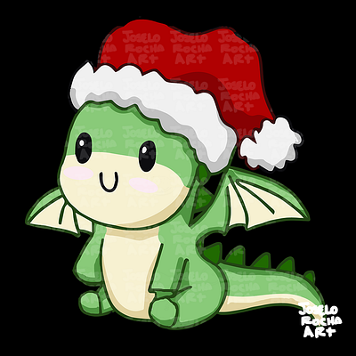 Christmas Shirt : Cute Christmas Dragon adorable character illustration