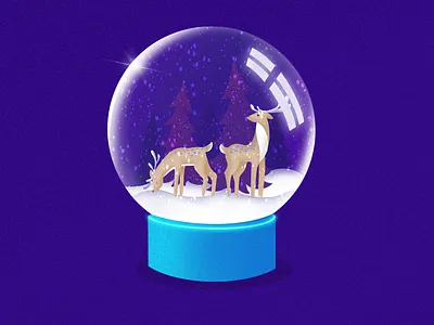 Christmas snow globe christmas deer design digital art illustration procreate snow snow globe