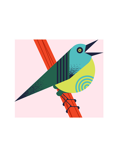 Singing bird graphic design illustration vector