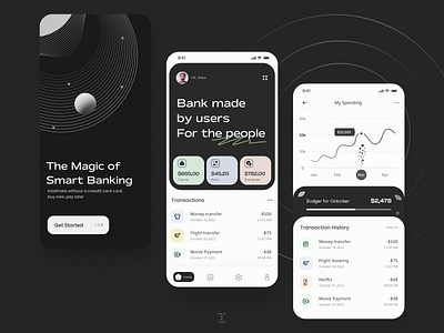 Finance App app design application design banking banking app clean dark figma finance finance app interaction mobile app modern app modern finance money app stunning design ui ui design uiux ux ux design