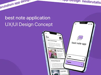 Neobrutalism note application design applicationdesign brutalism creative design neobrutalism noteapp typography ui uidesign uxui