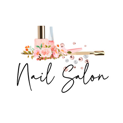 Nail Salon luxy logo watercolor beautlogo beauty branding branding design illustration logo watercolor watercolor logo