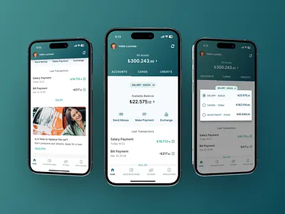 Banking App - Home bank banking blue branding clean design finance fintech graphic design green homepage ios iphone minimal minimalist mobile ui ui ux ux