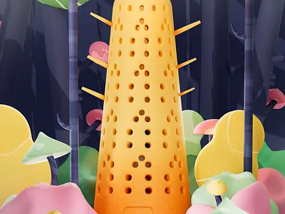 Pigeon tower 3d arnold art c4d illustration pigeon tower render tower