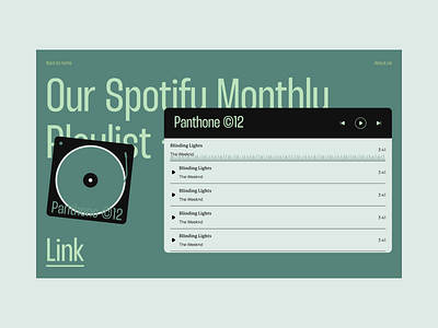 Panthone Studio Music Page app art art direction branding design illustration logo typography ui ux vector