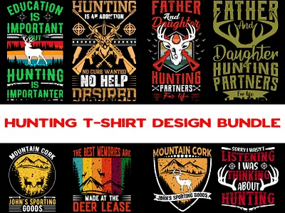 Hunting T-shirt Design Bundle artist clothing custom t shirt graphic design hunt lover hunting t shirt hunting t shirt design hunting t shirt designs hunting t shirts illustration logo new tee shirt t shirt design t shirt designs tee typography ui vector vintage