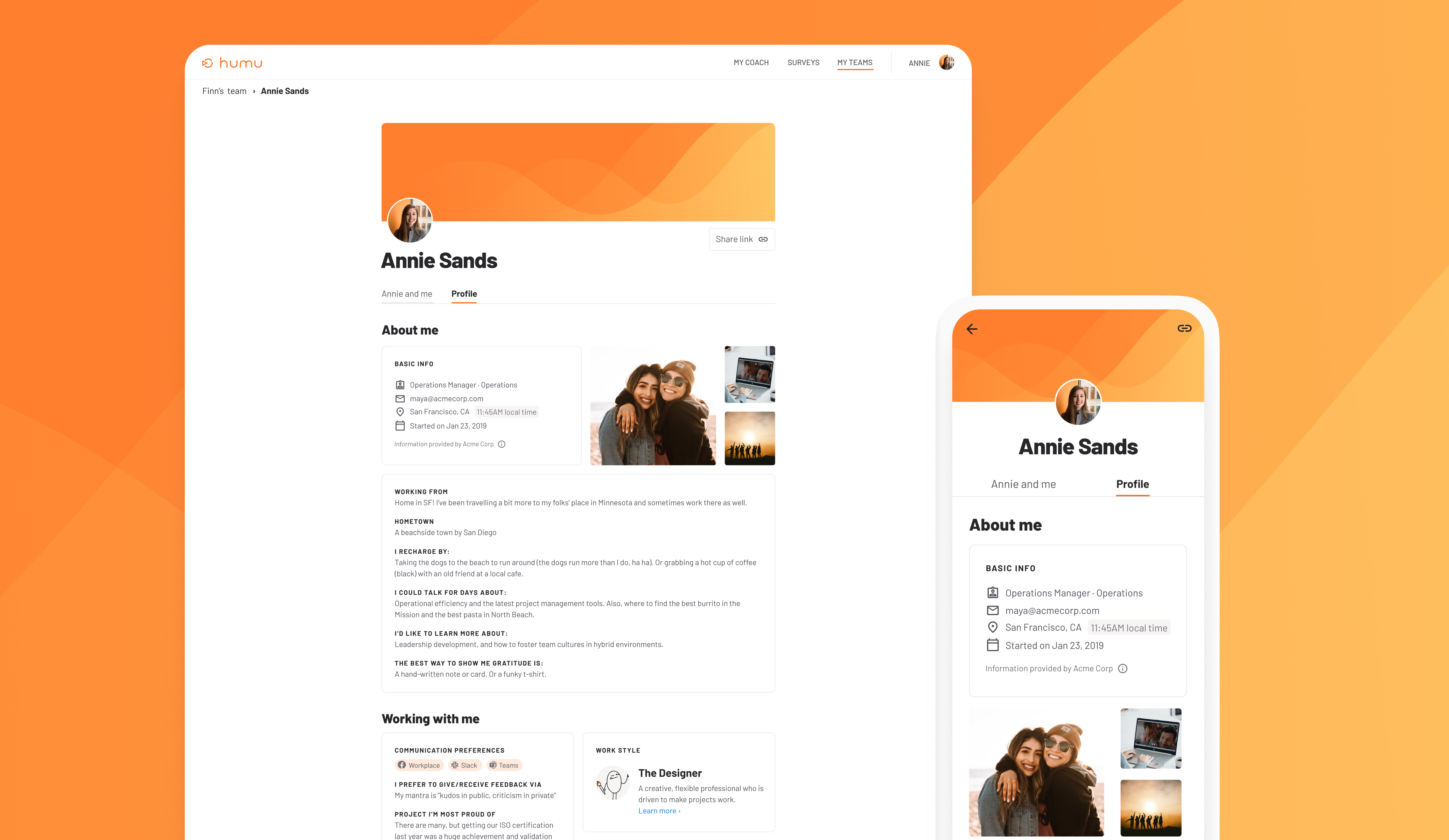 Employee profiles