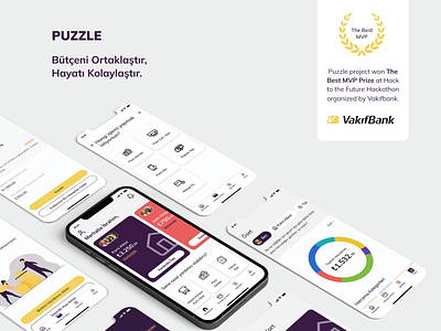 Puzzle - Mobile App app branding clean color design fintech graphic design minimal minimalist mobile mobile app mobileapp ui ui design uiux user experience ux ux design uxui yellow