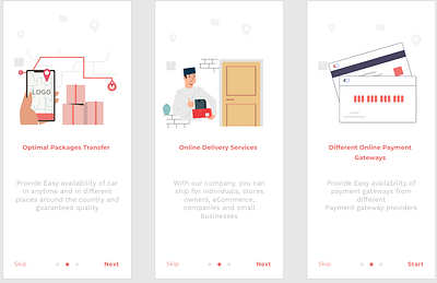 Delivery Interface graphic design ui