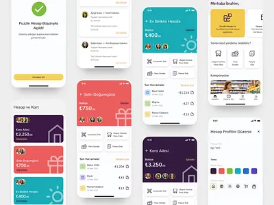 Puzzle - Mobile App app branding clean color concept design fintech graphic design iou iphone minimal minimalist mobile mobile app mobileapp ui ux ux design yellow