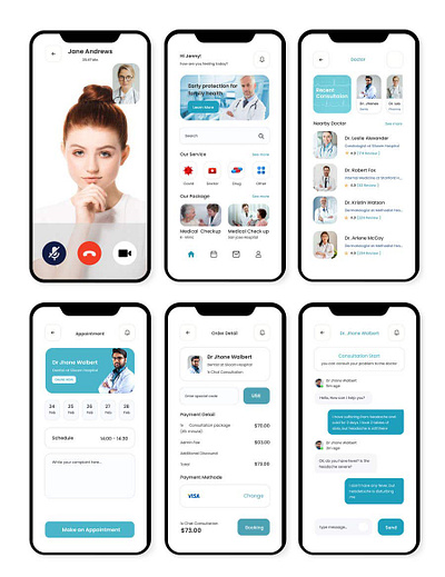 UX Mobile Application Design for Medical & Doctors appdesign ui