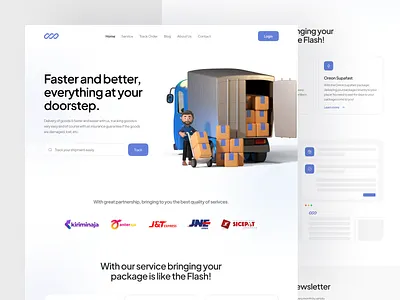 Oreon - Shipment Landing Page 📦 app courier design landing page landing page design minimal package parcel parcel landing page saas shipment shipment landing page ui ux web