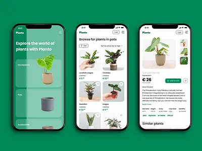 Plants app figma plants prototype ui