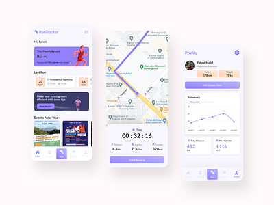 Running Tracker Mobile App Design maps app mobile app running app running tracker sports app ui ui mobile uidesign uiux