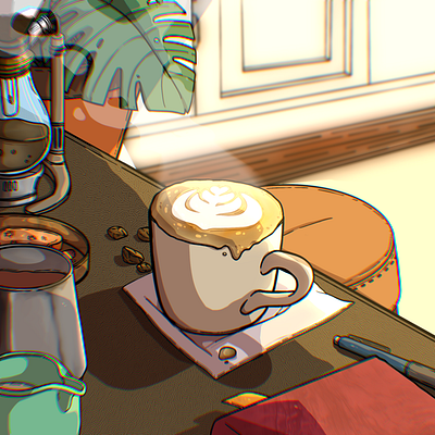 Coffee Day album cover animation design drinks food illustration spotify