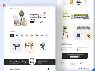 Home Comforts Furniture Landing Page Design adobe android app app design design figma graphic design ios landing page logo new ui uiux uiux design ux web design website xd