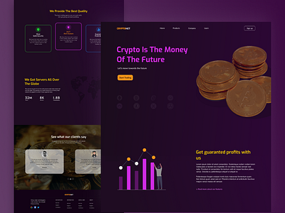 Crypto-Web Template branding design graphic design hero section illustration landing page logo ui ui design ui ux ux web design web template website design