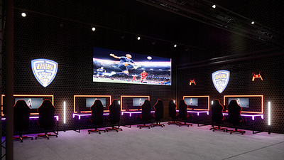 Design of a Sports Game Room 3d modeling 3d rendering architechture architect architectural design architectural rendering design game room interior design retail shop interior store design