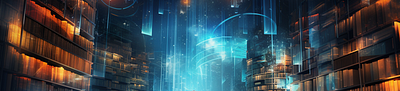 Abstract background featuring a quantum librarian graphic design