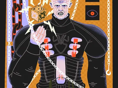 Pinhead art cartoon cartoon illustration design illustration procreate texture