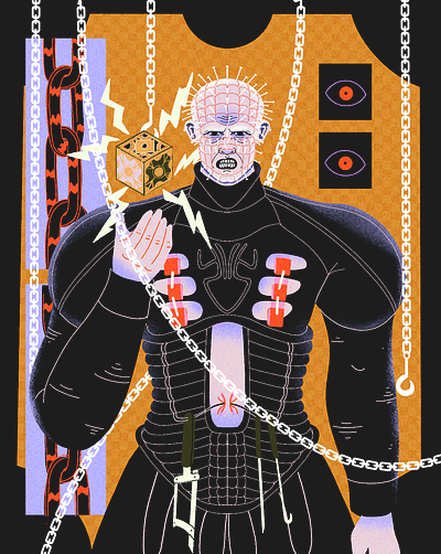 Pinhead art cartoon cartoon illustration design illustration procreate texture