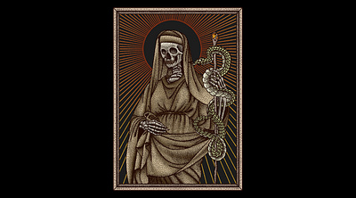 Holy Witch (SOLD) artwork darkart design dotwork drawing illustration macabre skull