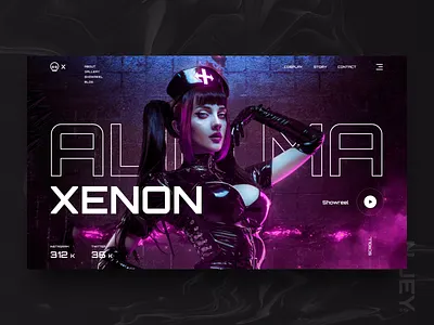 Design concept. Xenon concept cosplay dark fashion purple ui ux webdesign