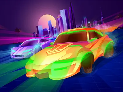 Blockchain racing game cover art cars racing