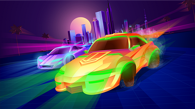 Blockchain racing game cover art cars racing