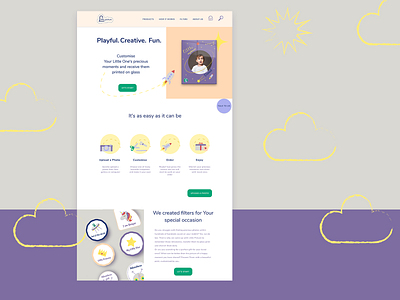 Landing page design branding children product graphic design illustration landing page logo ui ux vector web design