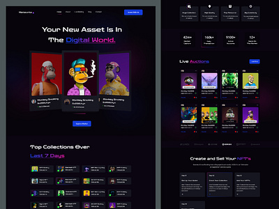 Meteorite - NFT Marketplace Website Design bitcoin blockchain cryptoart cryptocurrency digital art digital nft ehterium marketplace nft nft 3d nft marketplace nft music nft web nft website nfts nftwebsite trade ui web design website design