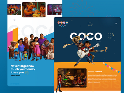 COCO Landing page coco design designers encanto illustration landing page logo movie movie website pixar pixel popular trending trendy ui uidesign uiux ux uxdesign