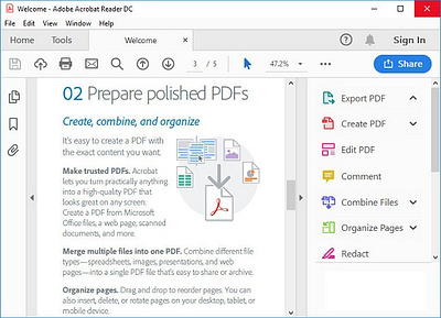 Adobe Acrobat Reader DC Free 2022.003.20282 Free Full Latest pdf viewer tools free