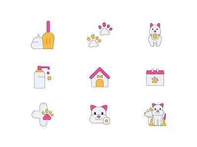 Pets R Wise Icons design illustration