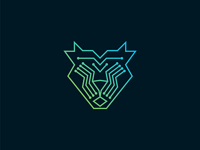 Lion Tech Logo app branding business company design digital internet king lion logo logo design marketing modern simple tech technology tiger vector