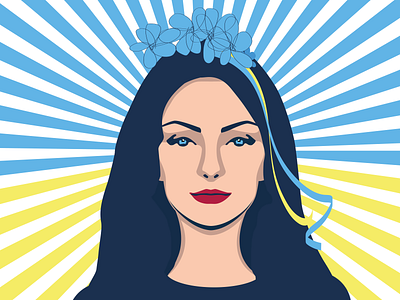 Ukranian girl character color design graphic design illustration