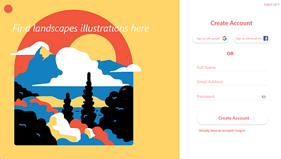 Registration branding design ui ux