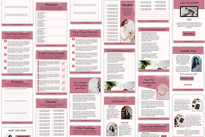 50-page eBook - Workbook Canva Template canva template checklist coaches course creators ebook freelancers graphic design service based busines workbook