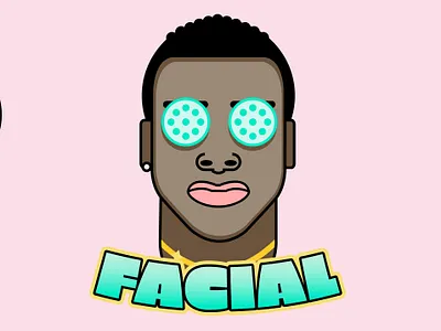 Facial Sticker facial illustration stickers vector illustration