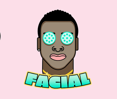 Facial Sticker facial illustration stickers vector illustration