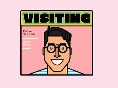'Visiting' sticker design illustration stickers vector illustration