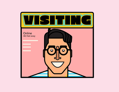 'Visiting' sticker design illustration stickers vector illustration