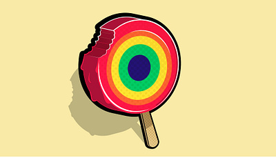 Rainbow popsicle design illustration popsicle stickers vector illustration