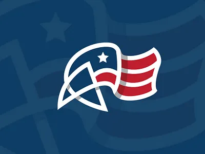 A For American Flag Logo brand branding design graphic design logo mascot vector