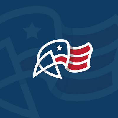 A For American Flag Logo brand branding design graphic design logo mascot vector