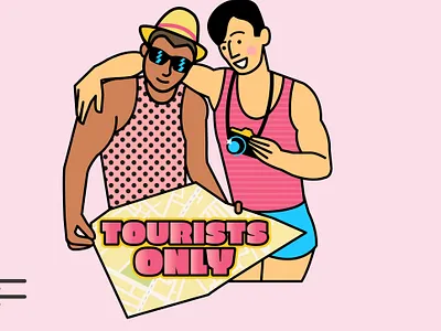 Tourists sticker design illustration stickers vector illustration