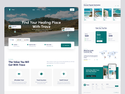 Travz - Travel Agency Landing Page destination holiday landing page pricing testimony travel agency landing page travel agency website travelling trip ui uiux ux web design website